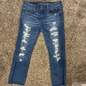 American Eagle Outfitters Ripped Cropped Skinny Jeans - Women's